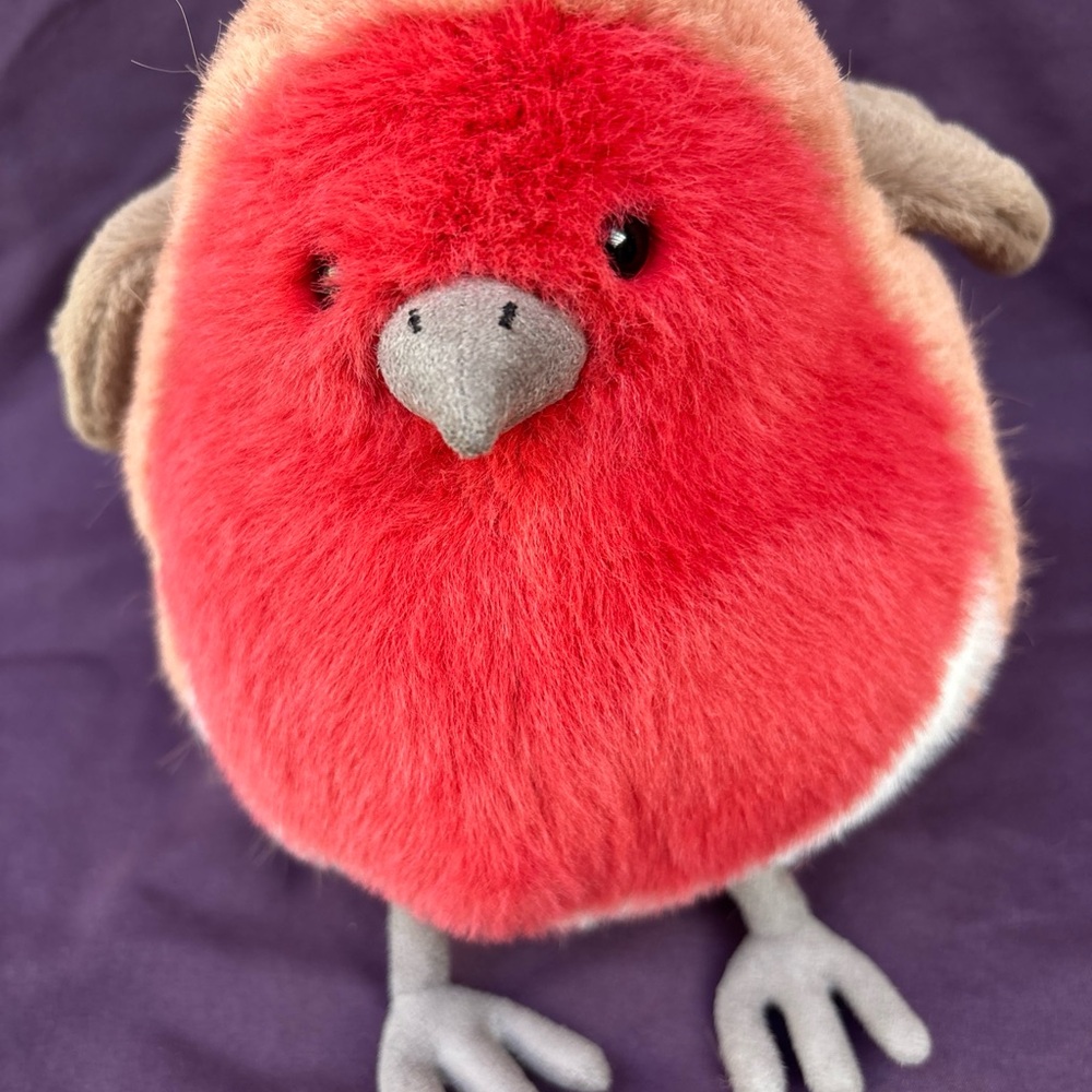 Jellycat Plum ROBIN authentic US seller in-hand HTF out of stock fat red brown - Picture 7 of 10